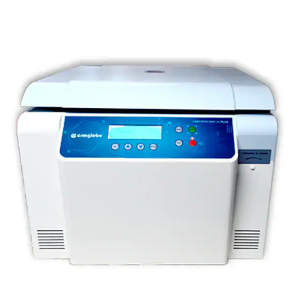 Centrífuga de laboratorio moderna para análisis biomédicos y biotecnológicos en instalaciones de Nanog Biotec. Equipamiento avanzado para investigación y diagnóstico molecular.