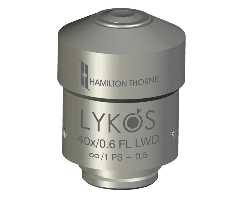 Lente de alta calidad para microscopios Lycos de Hamilton Thorne, ideal para investigaciones científicas y biotecnológicas en Nanog Biotec.